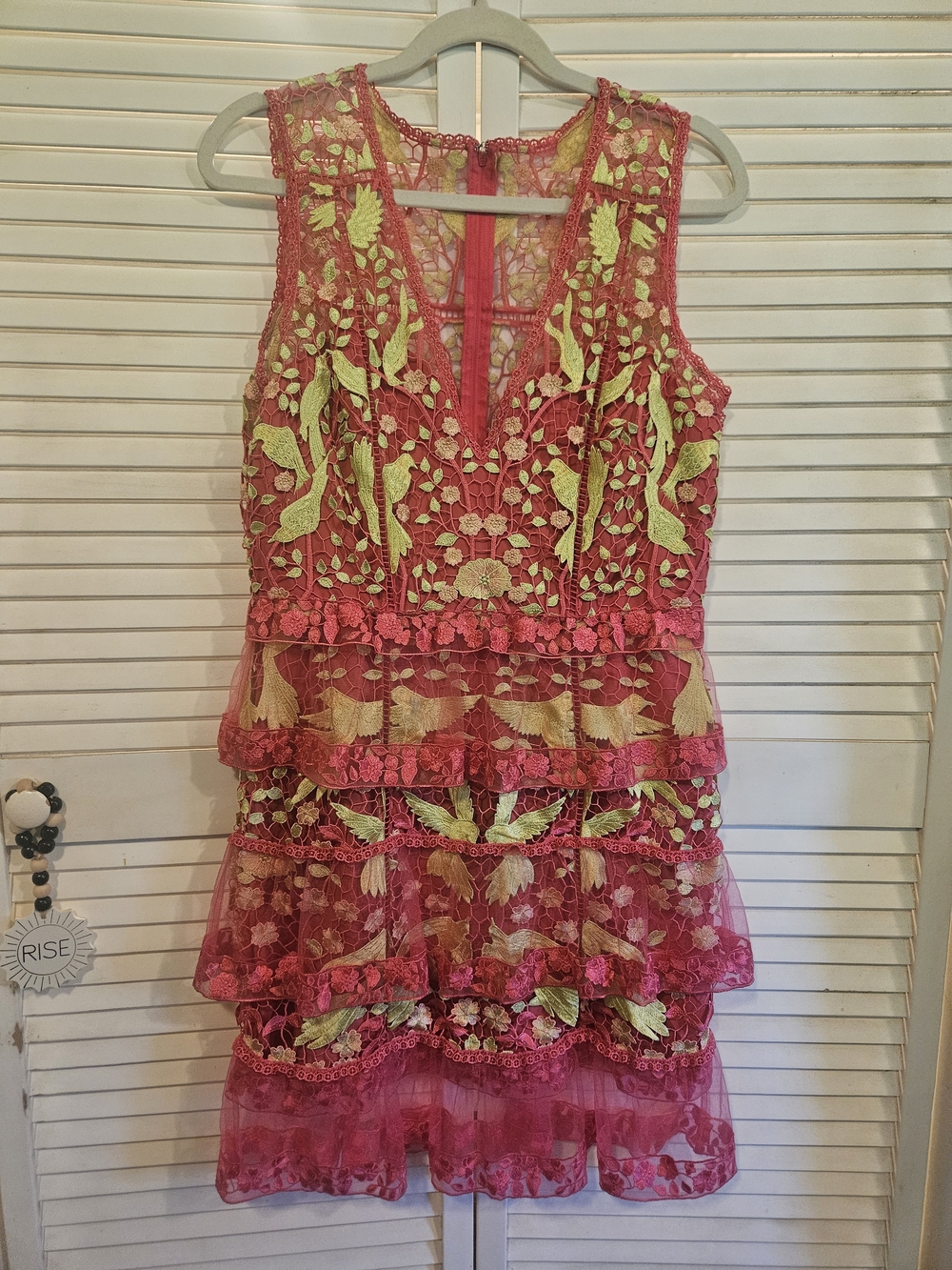 Sleeveless Embroidered Formal Dress in Pink and Lime